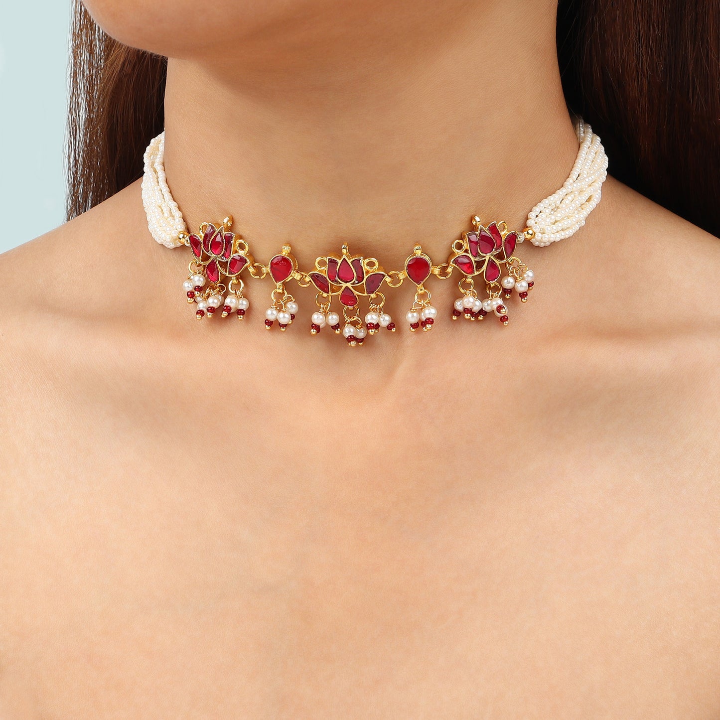 Harshali Red Pachi Choker
