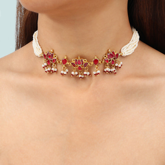Harshali Red Pachi Choker