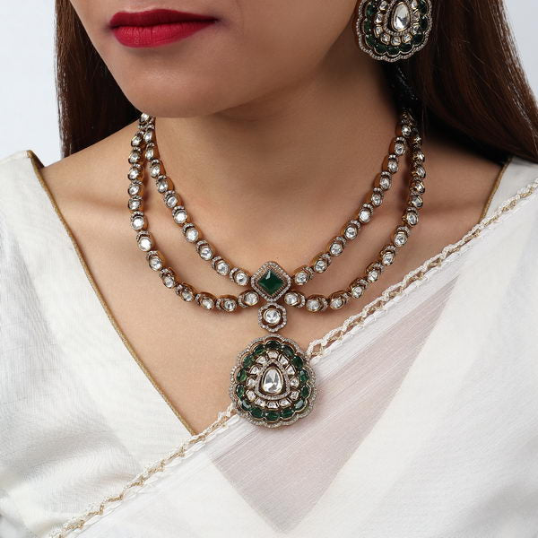 Arisha Polki Double Line Set