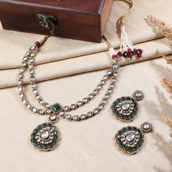 Arisha Polki Double Line Set