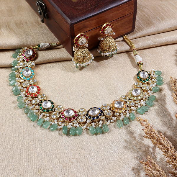 Nayab Navrattan Polki Set