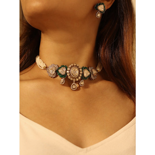 Rushali Polki Emerald Choker