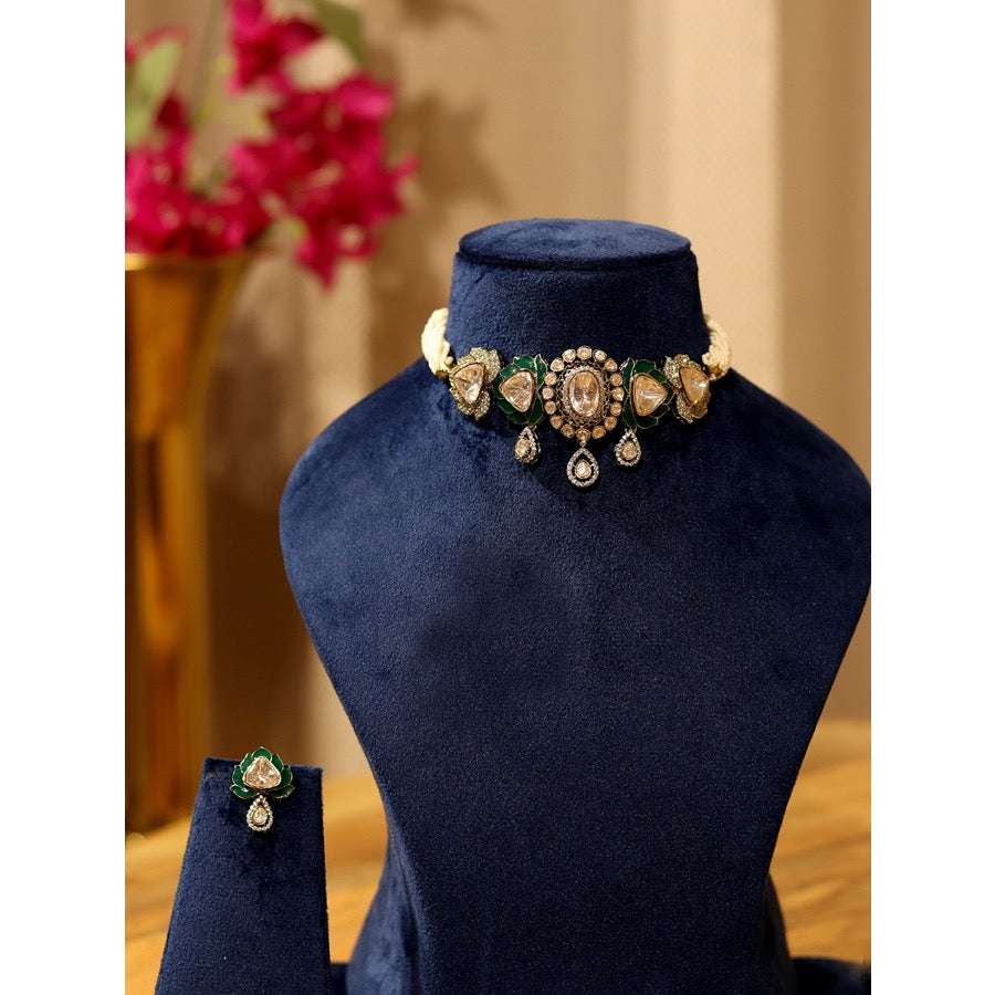 Rushali Polki Emerald Choker