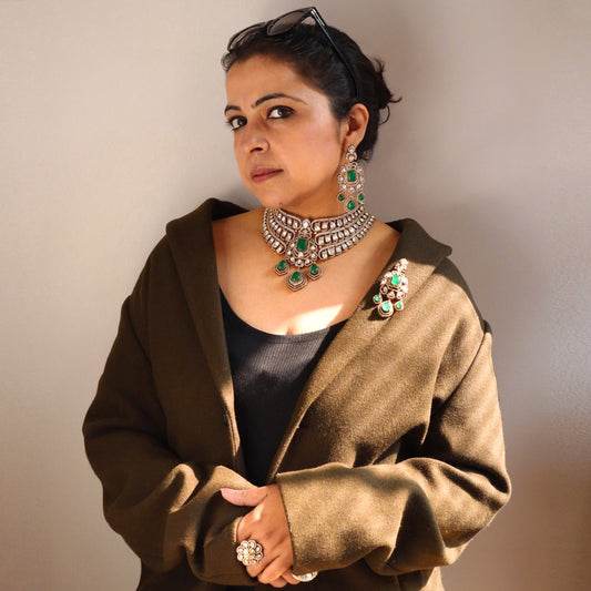 Elisa Choker in Polki and Emerald