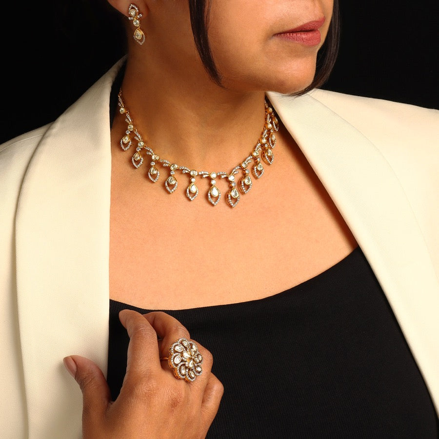 Noori Moissanite Polki Necklace