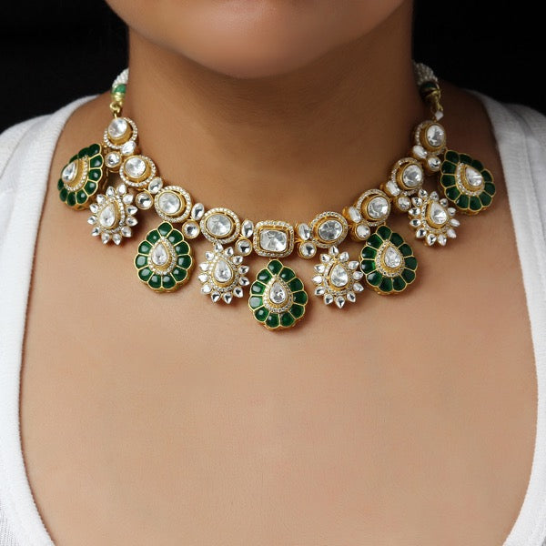 Rubani Polki Set in Green