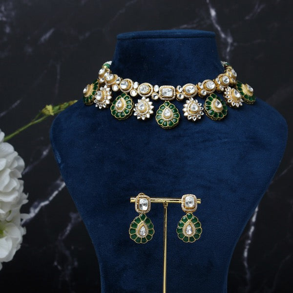 Rubani Polki Set in Green