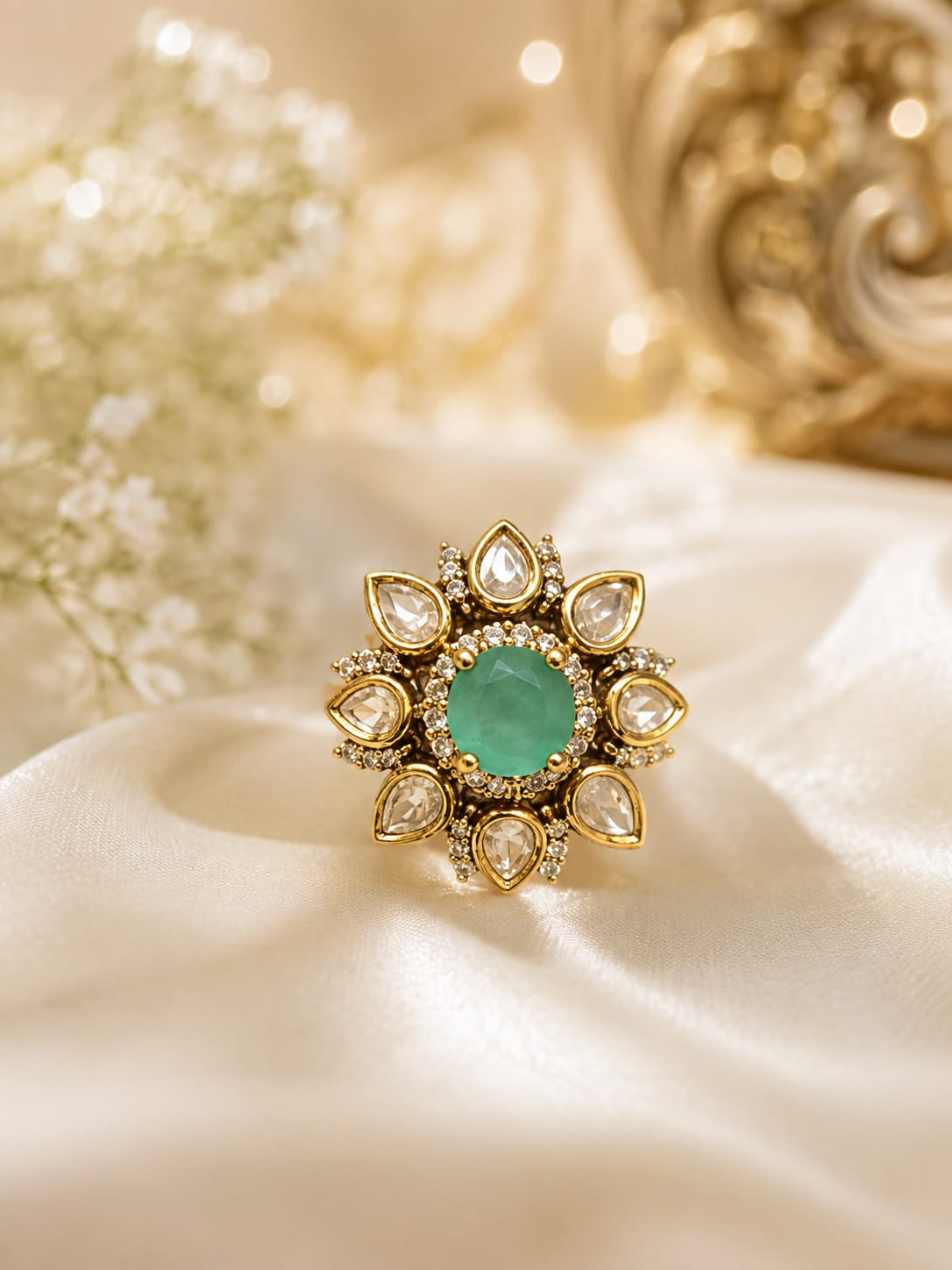 Ananya Mint Cocktail Ring