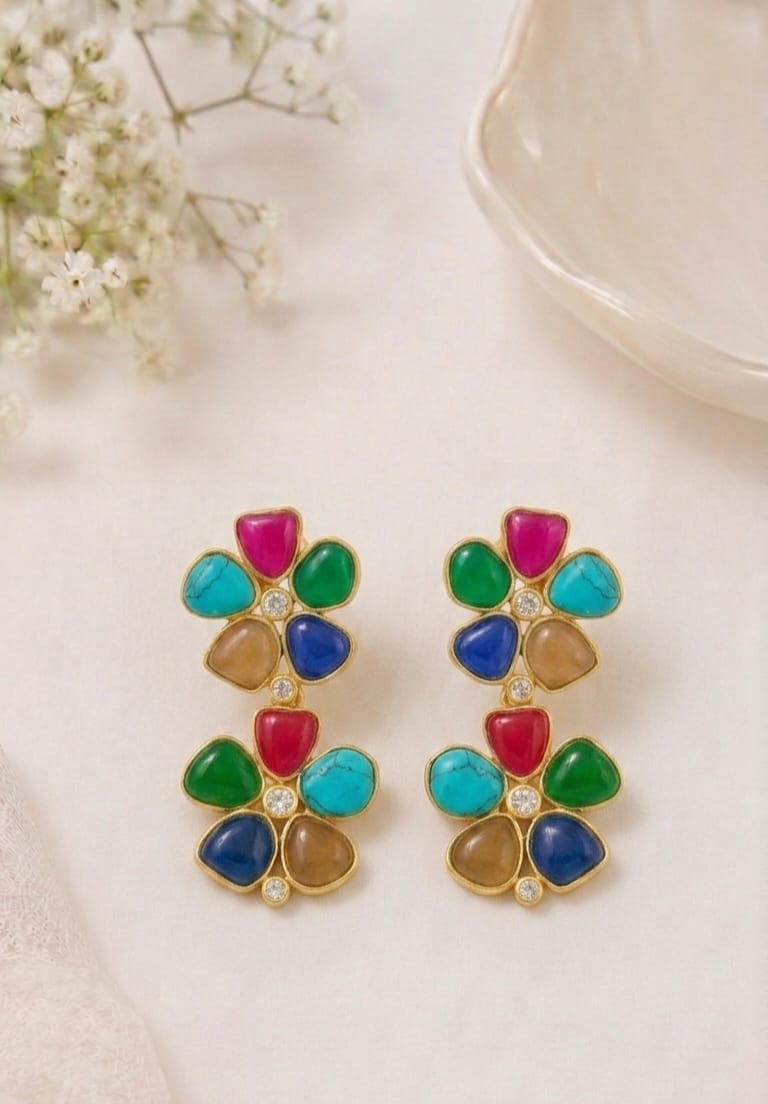 Navratna Drop Earrings