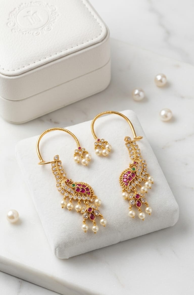 Traditional Peacock-Cuff earring