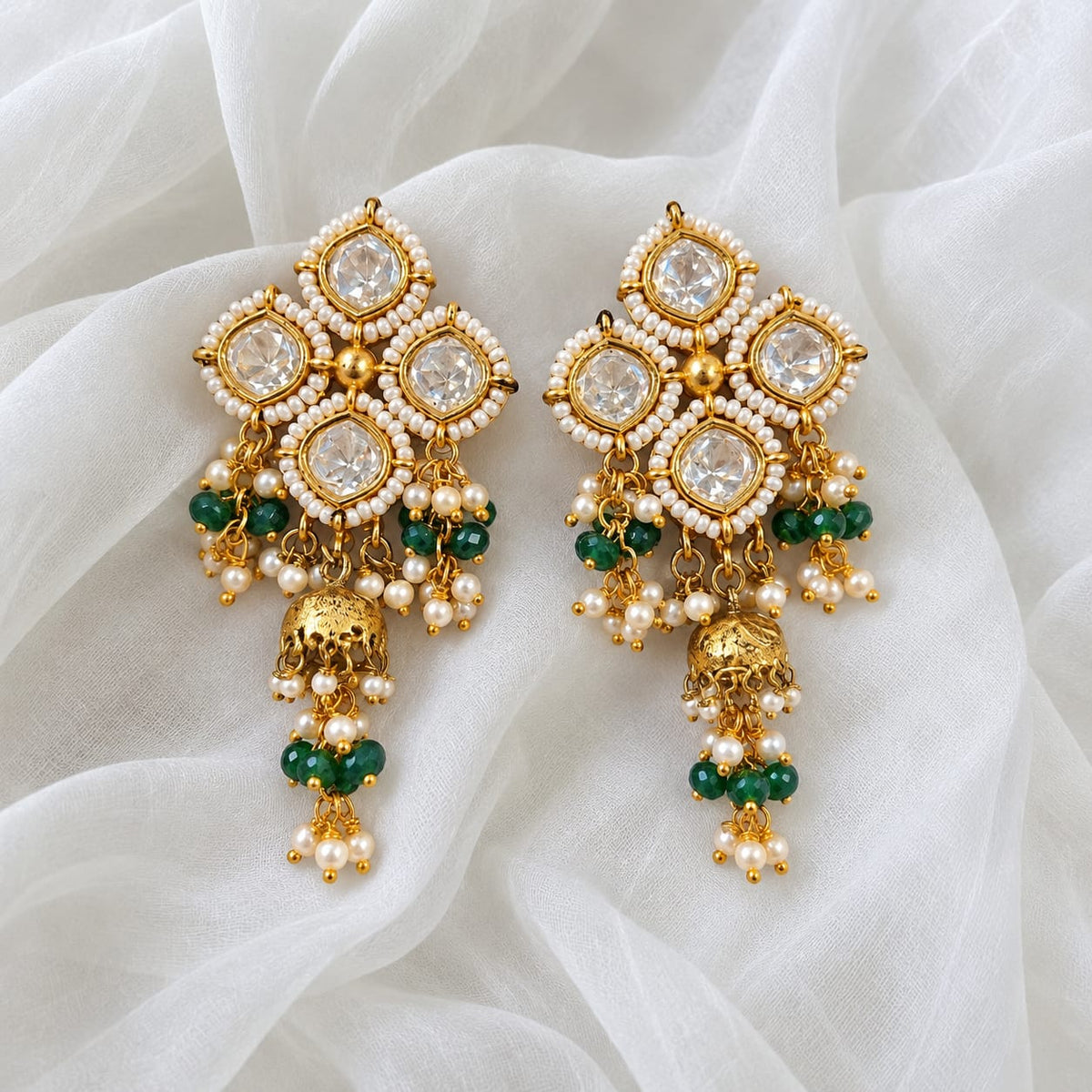 Manjari Cluster Kundan Earrings