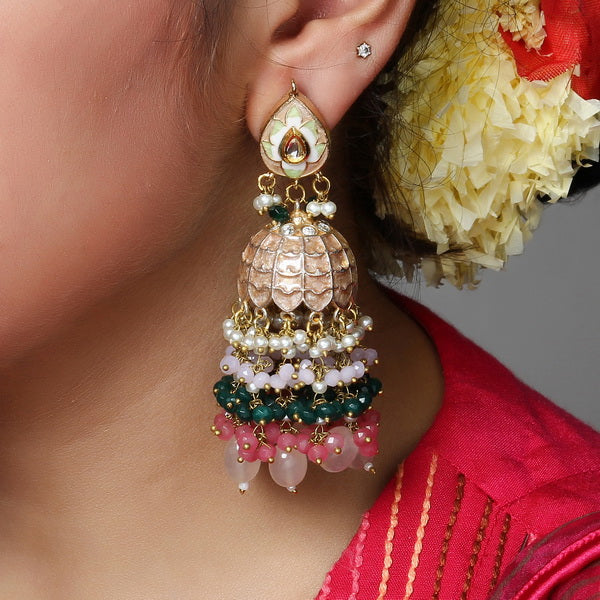 Kali Jhumki in Meenakari