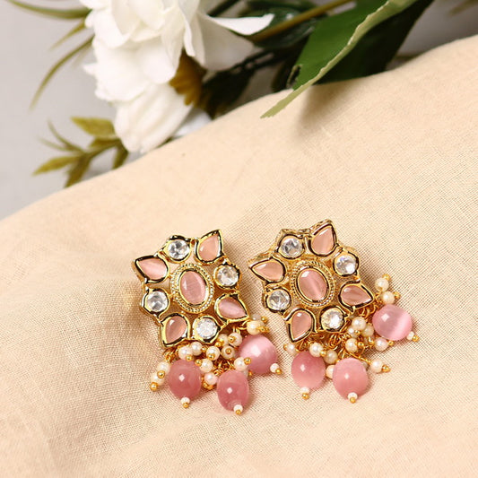 Polki Colour Hanging Stud