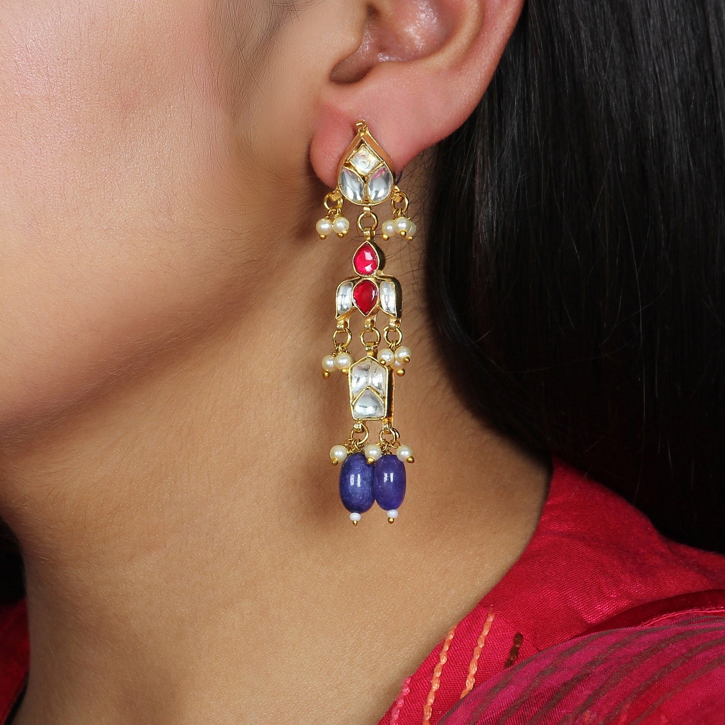 Sakshi Pachi Kundan Earring