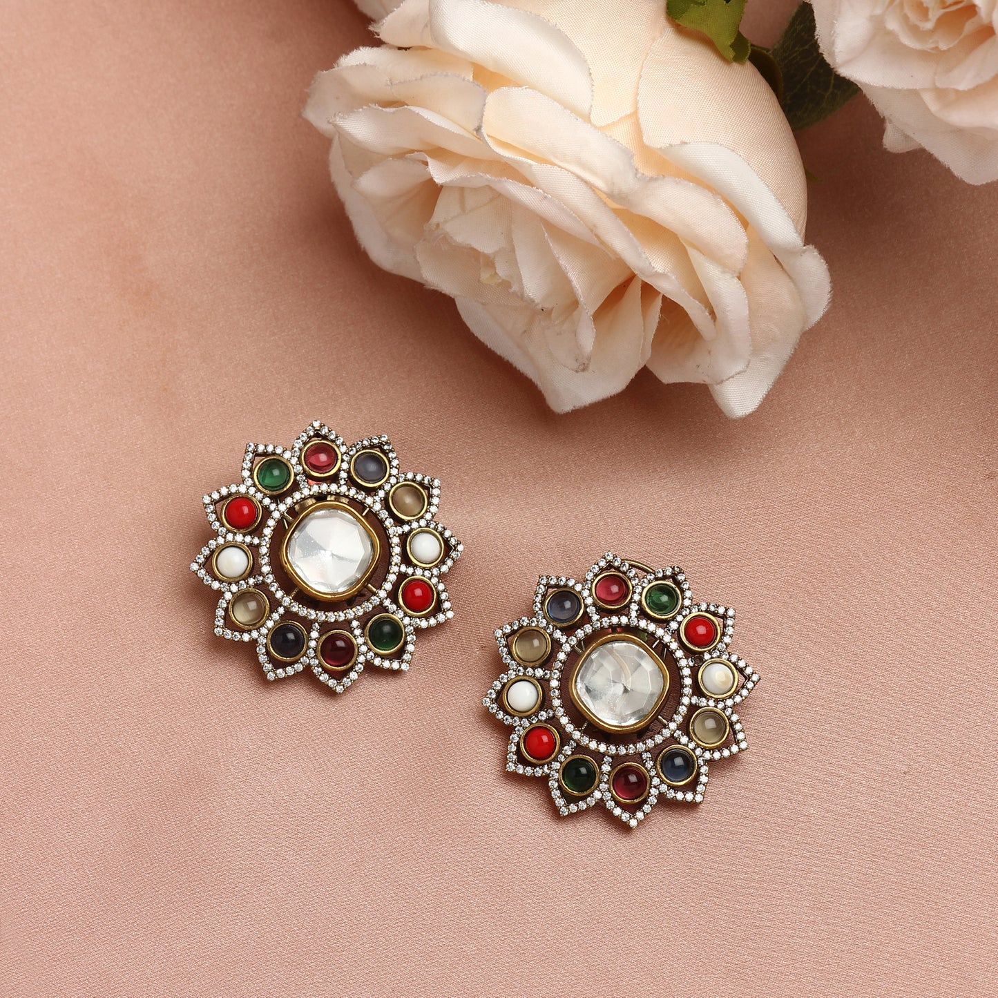 Victorian Navrattan Studs