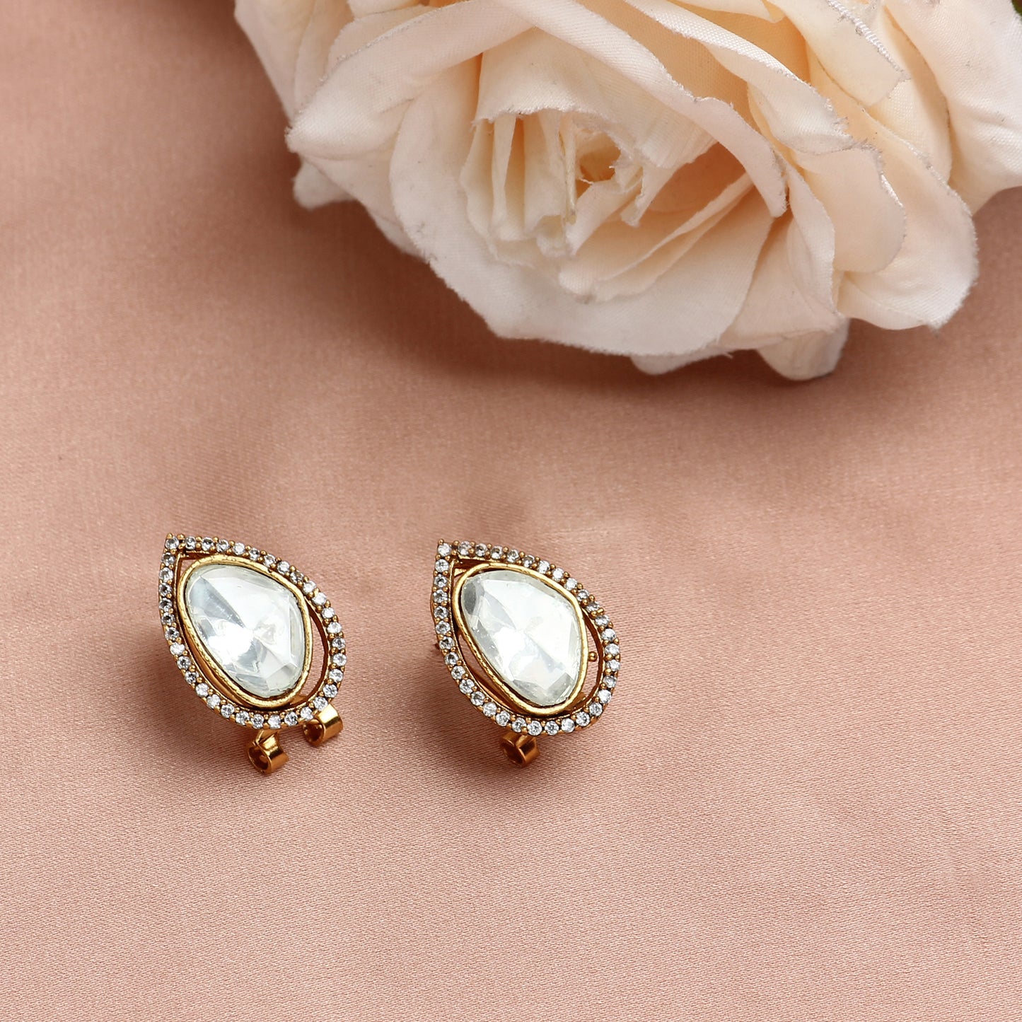 Tear Drop Polki Stud