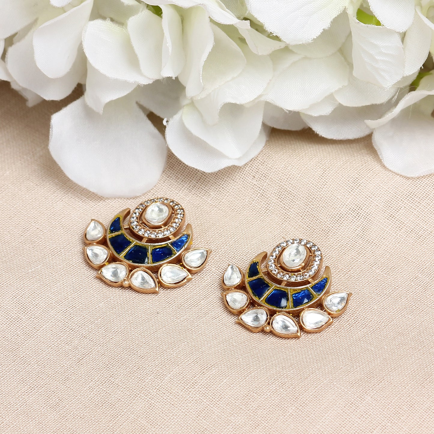 Nazakat Studs in Blue