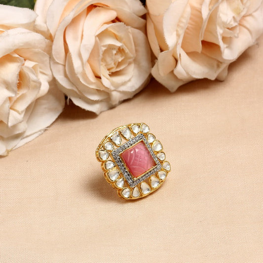 Rani Pink Kundan Ring