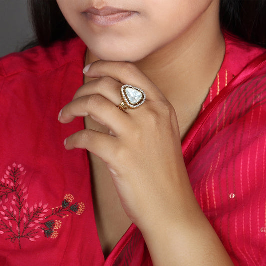 Shehnaz Ring in Polki