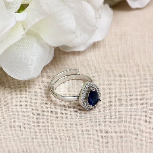 Pear Shape Ring in Blue