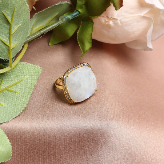 Navya MoonStone Ring in Square