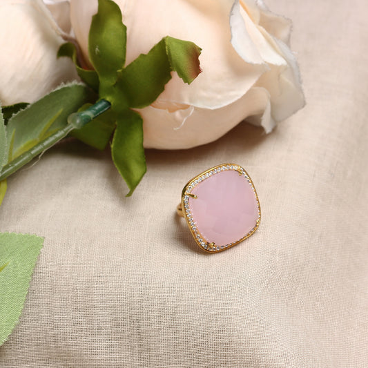 Navya Pink Ring in Square