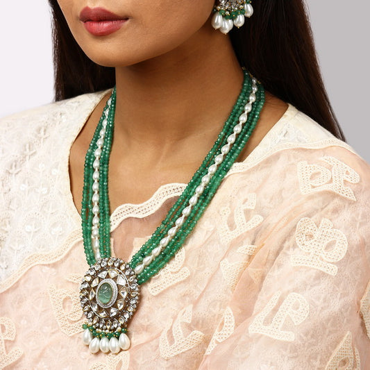 Ruhani Emerald Polki Haar