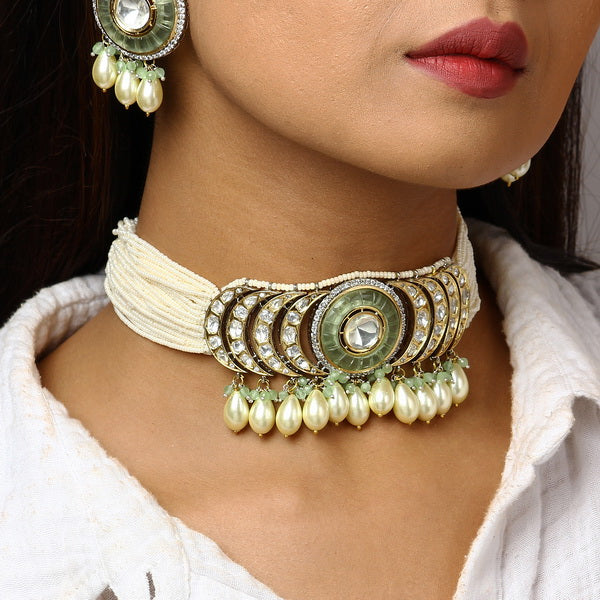 Aadhya Pearl and Polki Choker