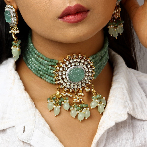 Vritti Mint Stone Choker