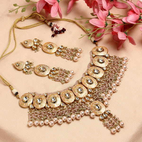 Meenakari Choker in Natural Stones