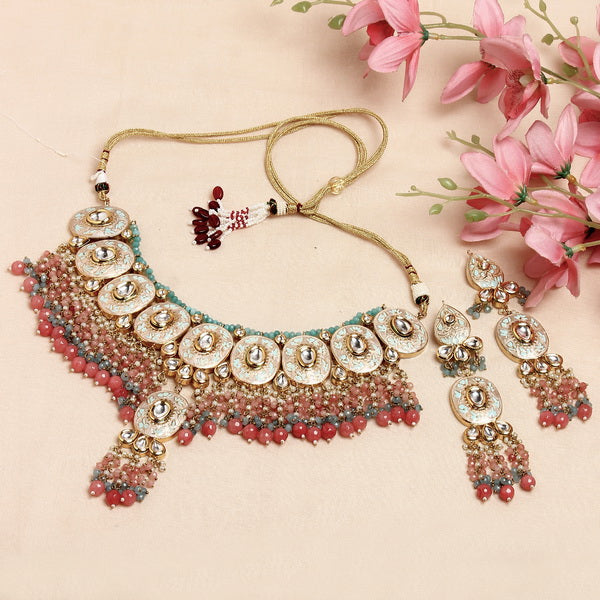 Meenakari Choker in Natural Stones