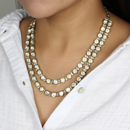 Sanya Polki Double String Necklace