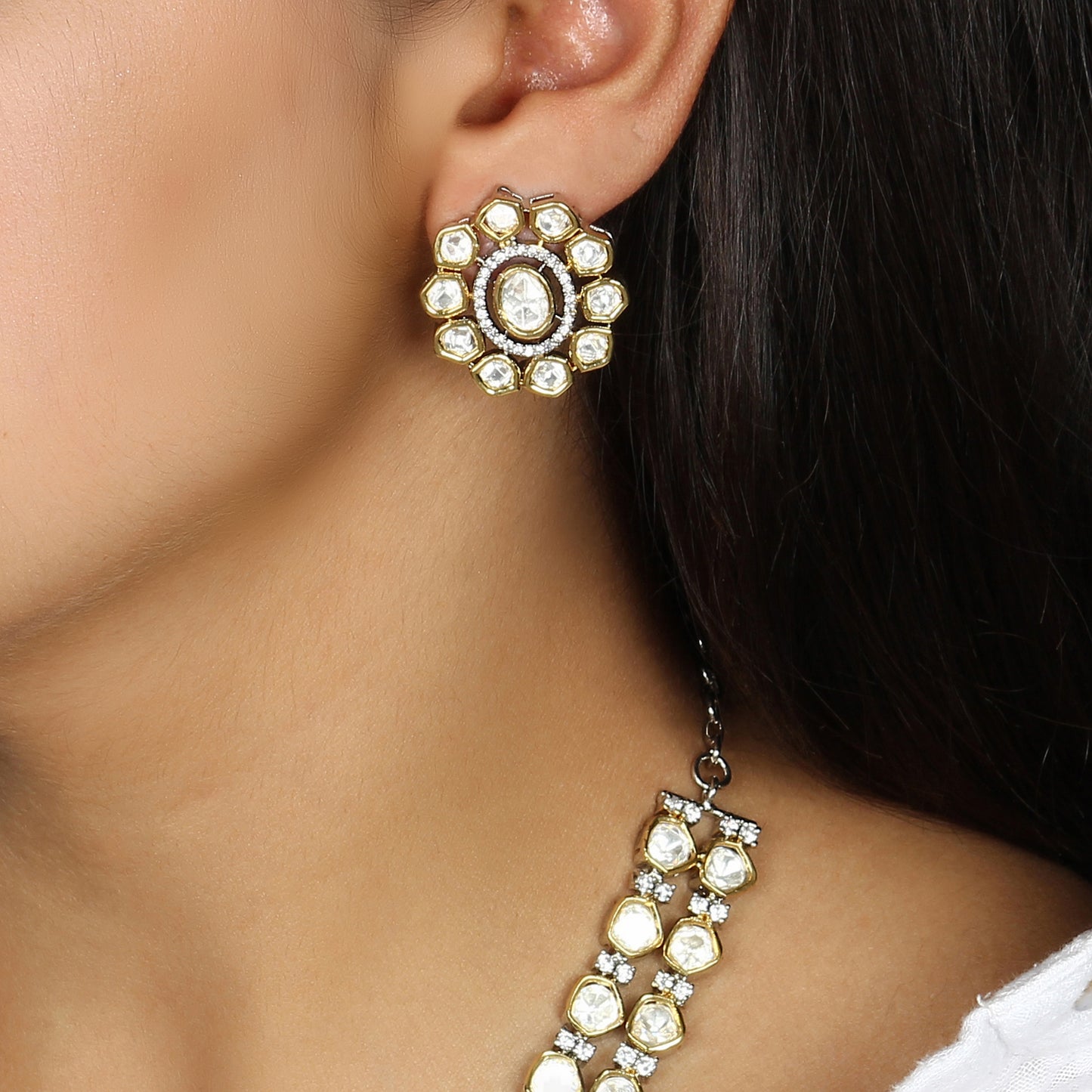 Sanya Polki Double String Necklace