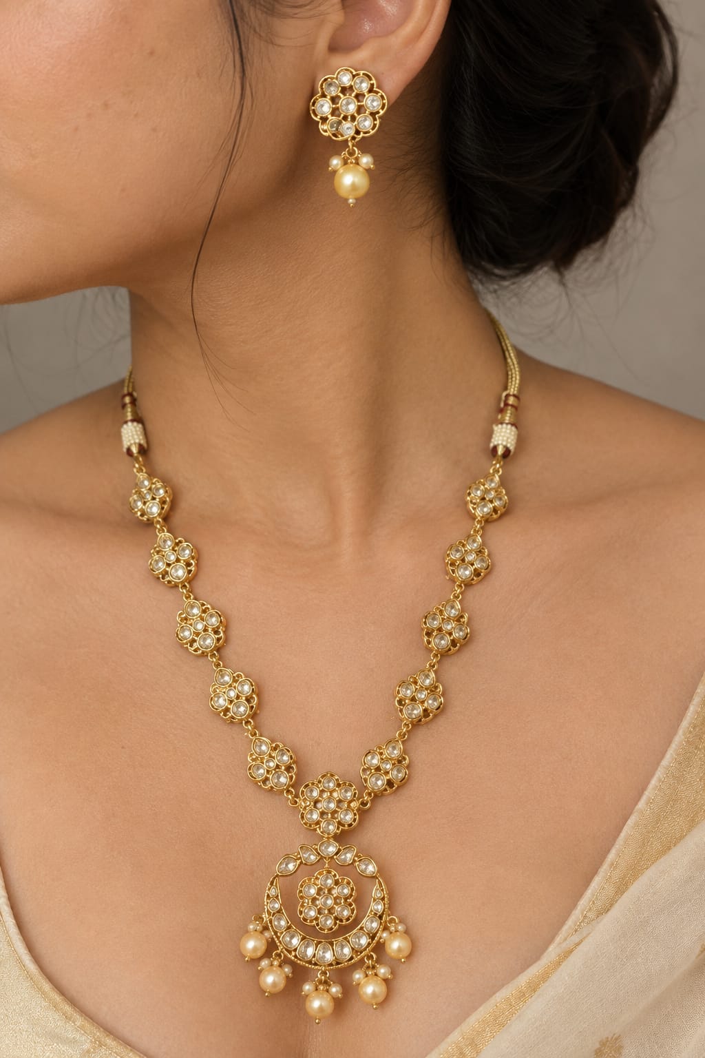 Pachi kundan neckset for women 
