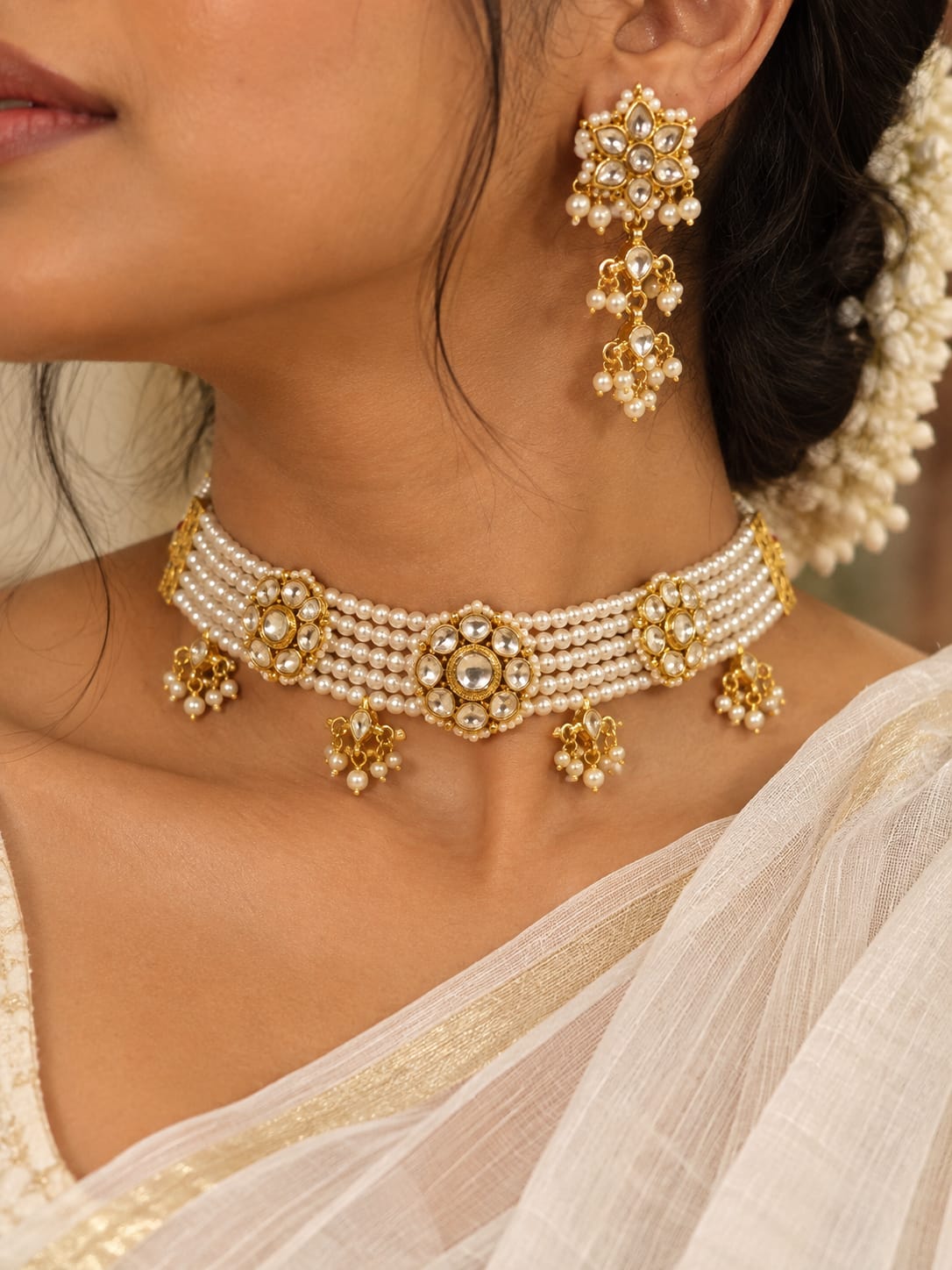 Pachi kundan neckset for women 