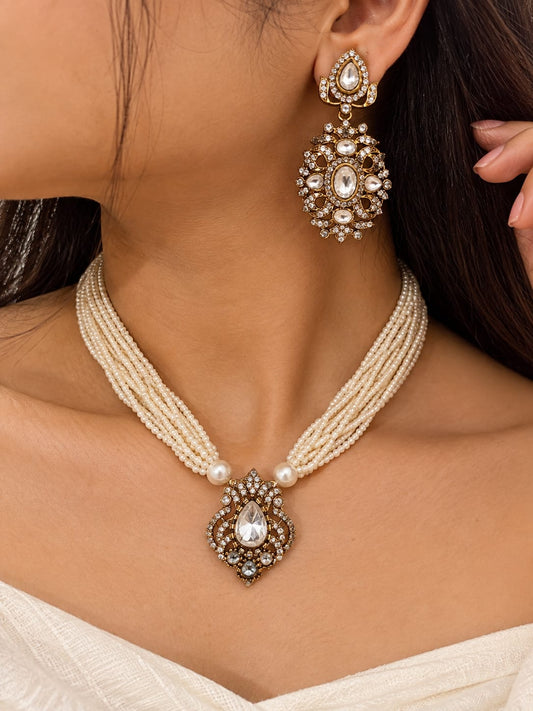 Pachi kundan neckset for women 
