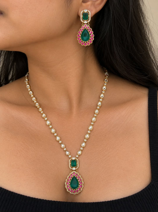Pachi kundan neckset for women 