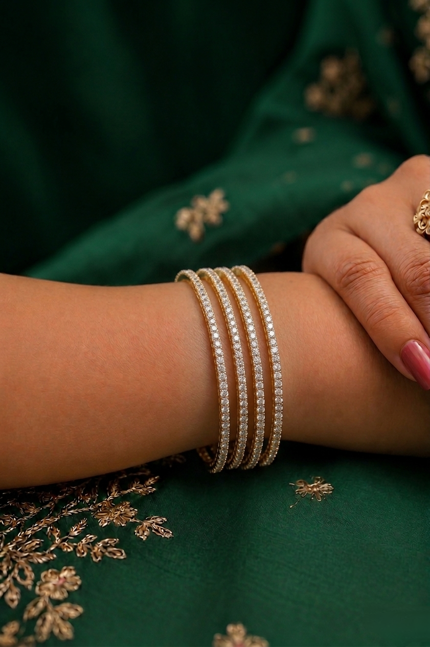 Diamond Band Thin Bangle