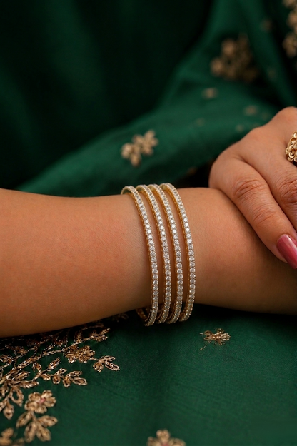 Diamond Band Thin Bangle
