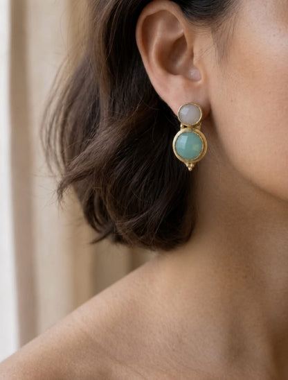 Round in love with Pink and Aqua Chalcedony