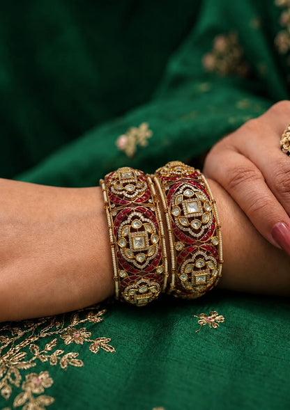 Rajmata Ruby Minakari Bangle