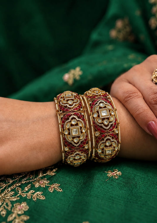 Rajmata Ruby Minakari Bangle
