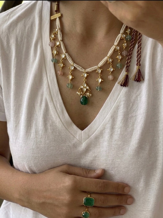 Chandni Kundan & Pearl Droplet