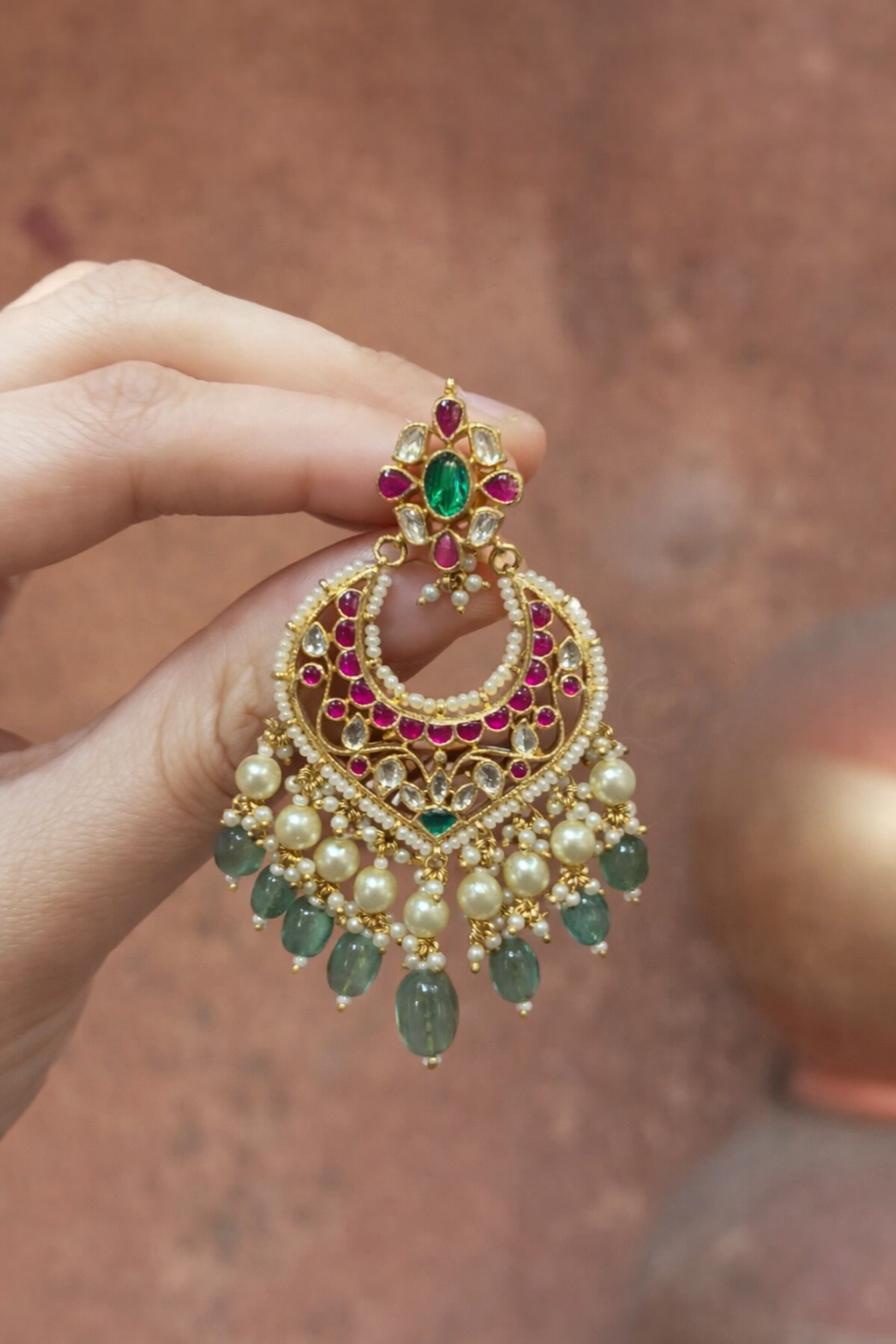 Zohra Pachi Ahmedabadi Kundan Earrings