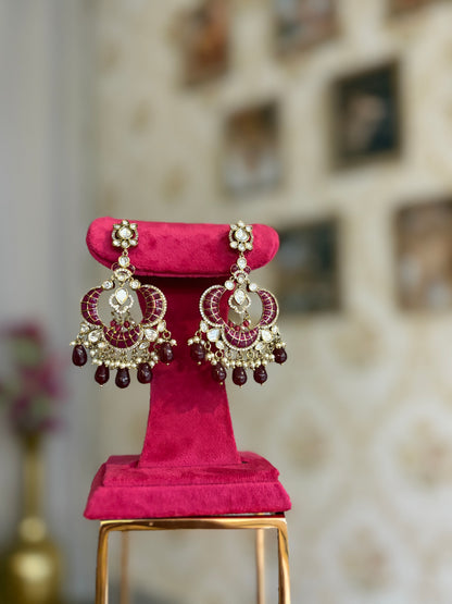 Uma Polki Earrings in Ruby
