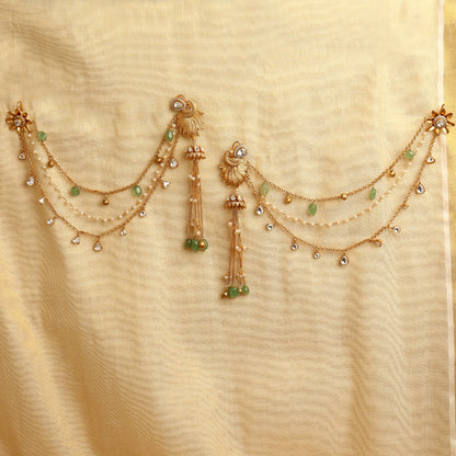 Aina Earrings with Polki Kanchain