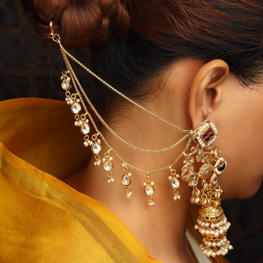 Anvika Polki Ear Chain