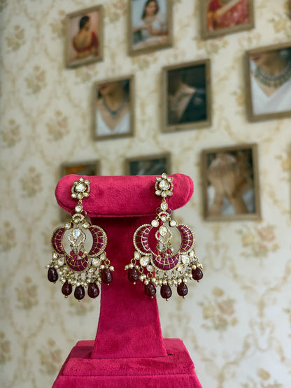 Uma Polki Earrings in Ruby