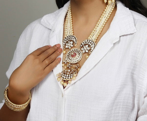 Anarkali Kundan Pearl Haar