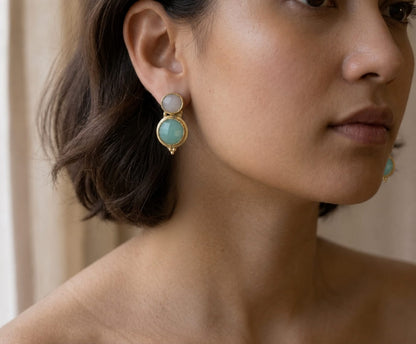 Round in love with Pink and Aqua Chalcedony